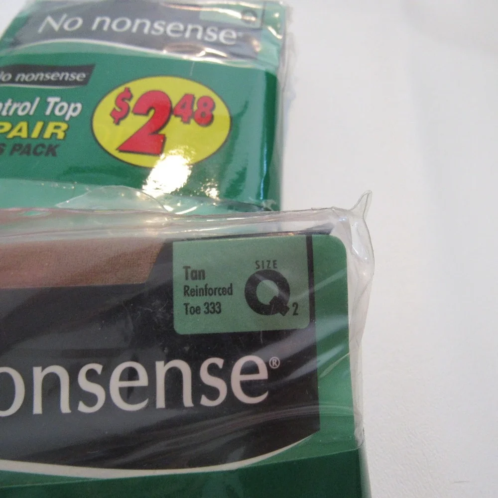 No‎ Nonsense Control Top Pantyhose Bundle 5pk Tan Off Black Queen Q2 Vintage New